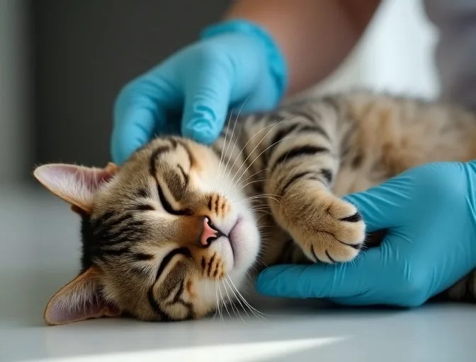 Specialist carefully handling a deceased cat with dignity in Yuroke